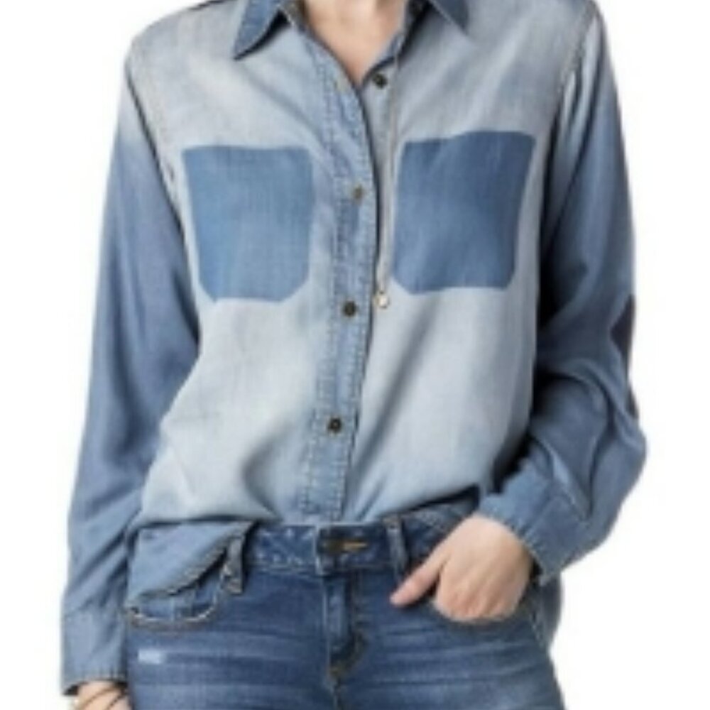 Miss Me Chambray Button Down Shirt – Size S (NWOT)